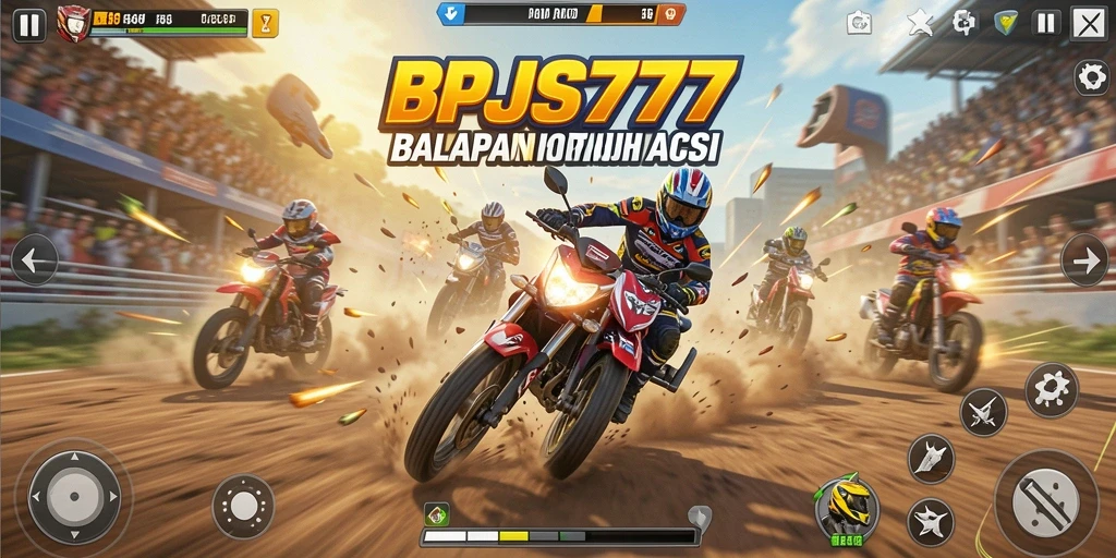 Gameplay balapan motor yang seru dan membangkitkan semangat.