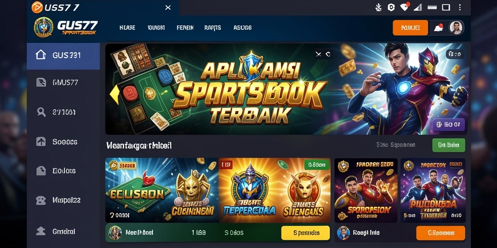 Screenshot GUS77 menampilkan fitur live betting dan antarmuka yang menarik.