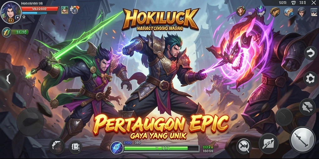Screenshot HOKILUCK menampilkan pertarungan yang seru dan grafik menawan.
