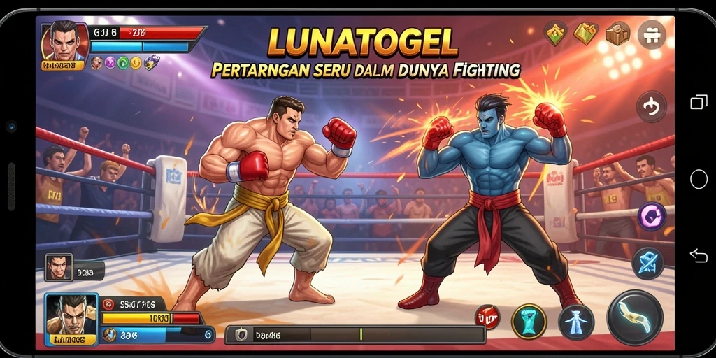 Tampilan gameplay aksi pertarungan yang mendebarkan di LUNATOGEL.