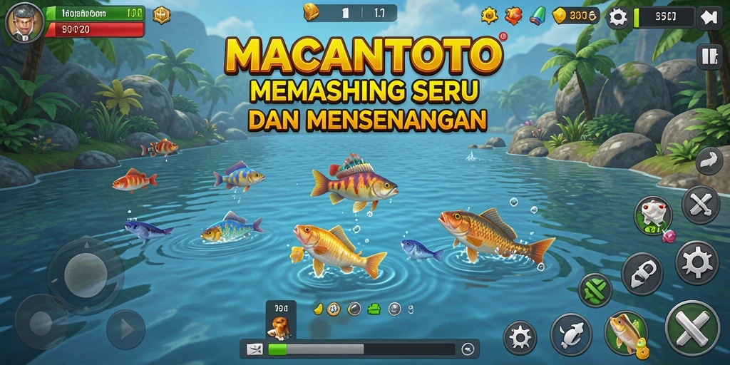 Screenshot gameplay yang menampilkan pengalaman memancing yang nyata.