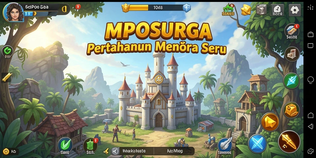 Tampilan gameplay seru dalam MPOSURGA dengan strategi menara yang menarik.
