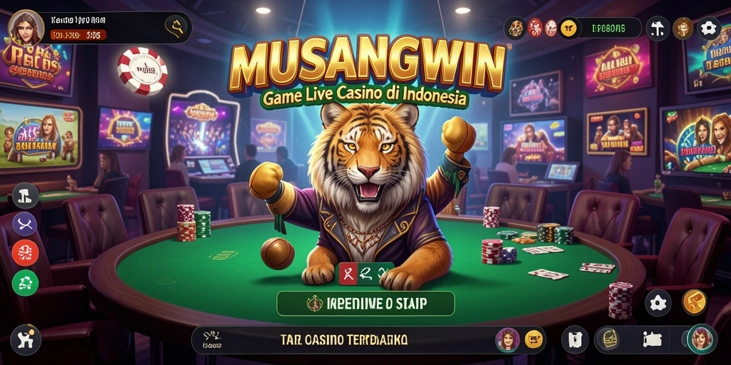 Screenshot gameplay MUSANGWIN menampilkan pengalaman Live Casino yang seru.
