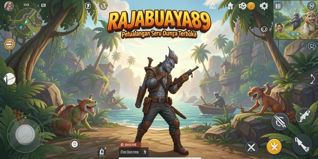 Screenshot gameplay RAJABUAYA89 menampilkan eksplorasi dunia terbuka yang memukau.