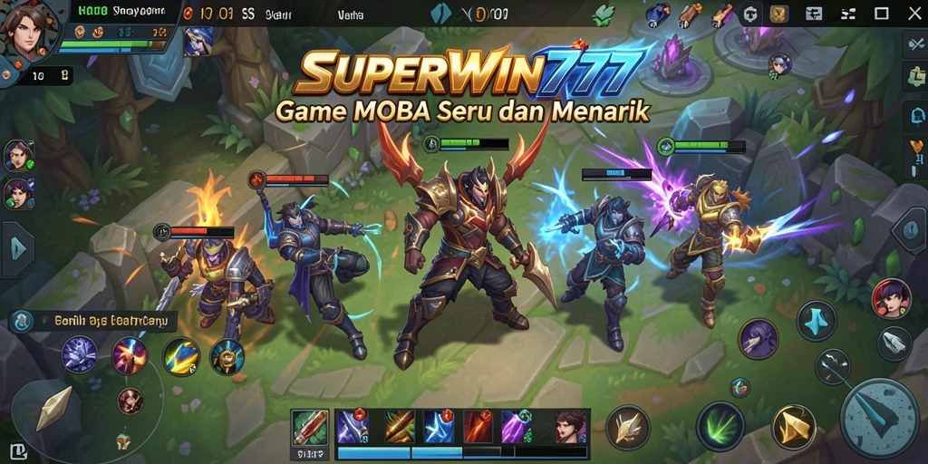 Screenshot gameplay SUPERWIN777 dengan aksi seru dan karakter berwarna-warni.