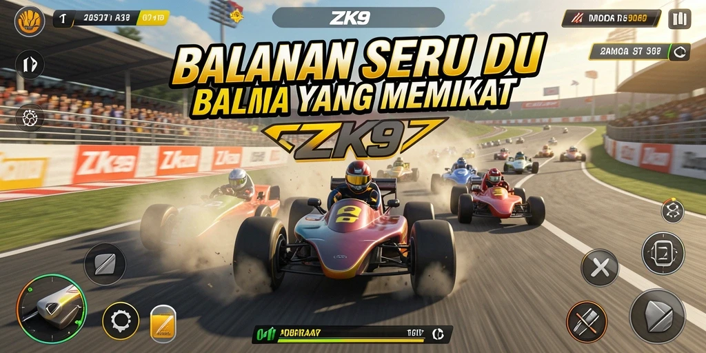 Screenshot ZK9 menampilkan aksi balapan yang mendebarkan dan grafis yang memukau.
